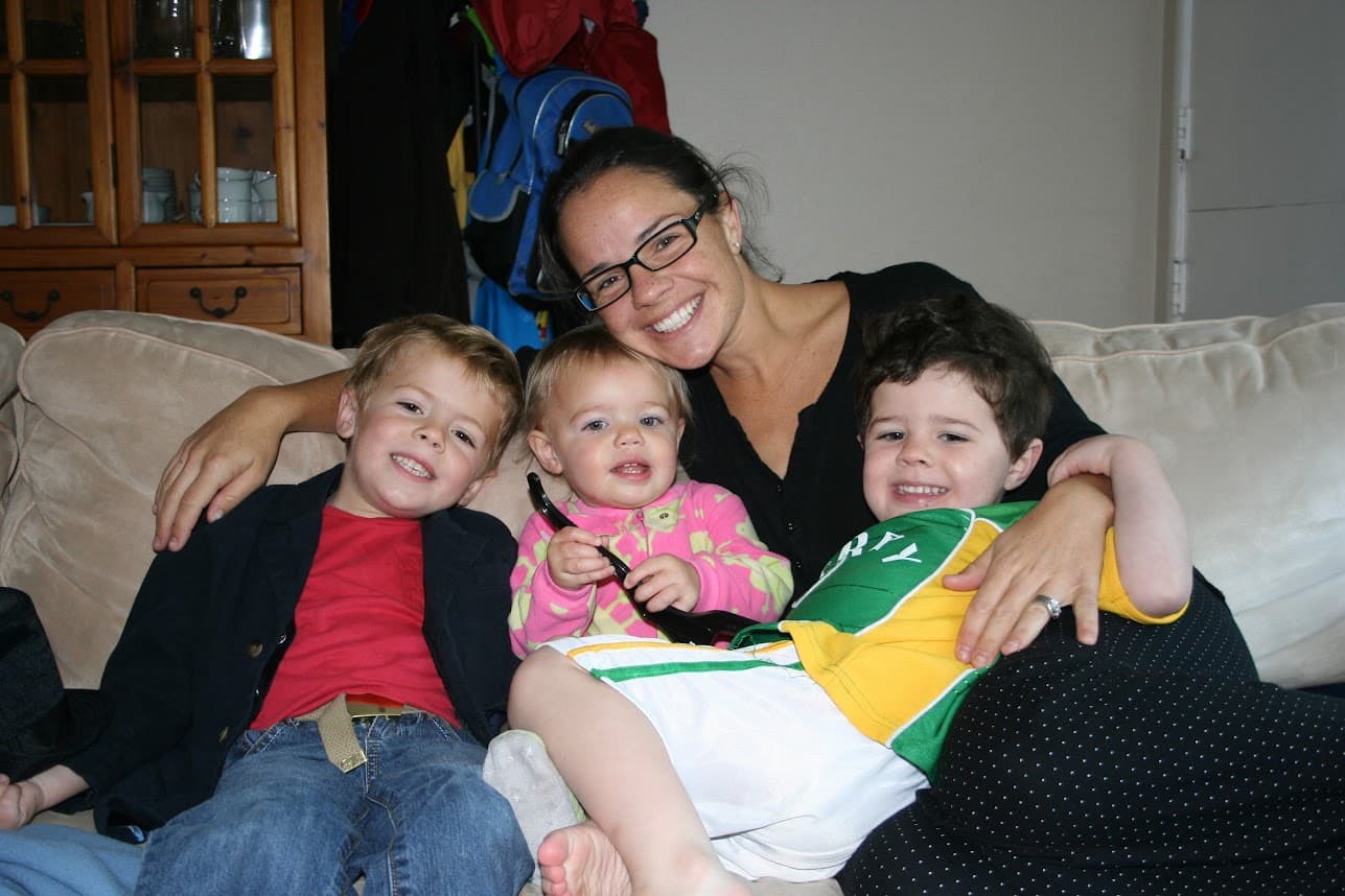 All three family members alternate